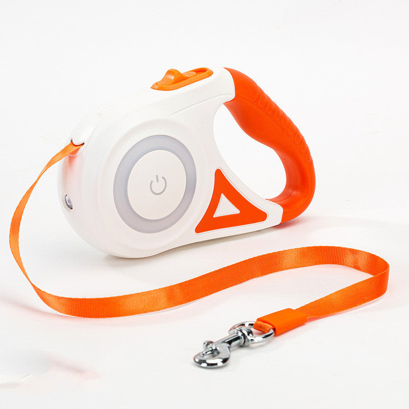 Retractable Dog Leash with Collar — One-Hand Brake & Lock