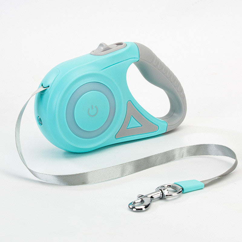 Retractable Dog Leash with Collar — One-Hand Brake & Lock