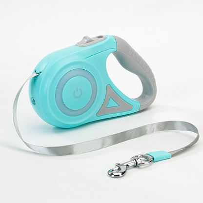 Retractable Dog Leash with Collar — One-Hand Brake & Lock