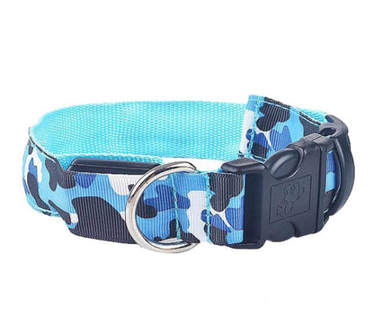 Camouflage LED Dog Collar — Light Up the Night Walk