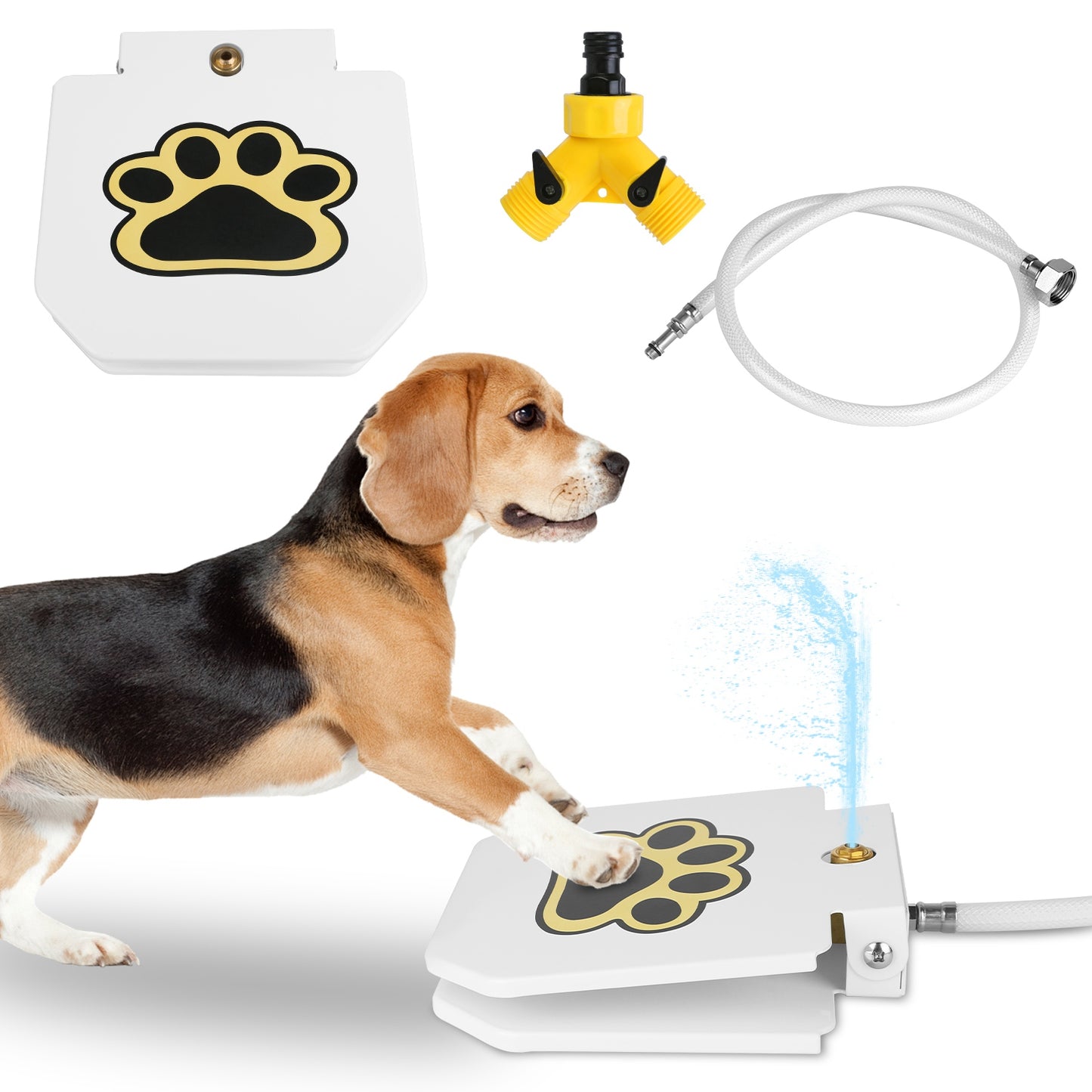 Step-On Dog Water Fountain — Outdoor Paw-Activated Sprinkler
