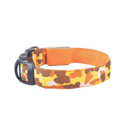 Camouflage LED Dog Collar — Light Up the Night Walk