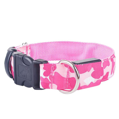 Camouflage LED Dog Collar — Light Up the Night Walk