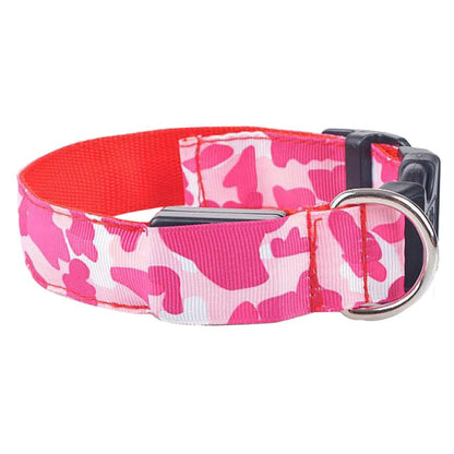 Camouflage LED Dog Collar — Light Up the Night Walk