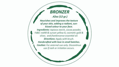All-Natural Bronzer Loose Powder. Eco-Friendly