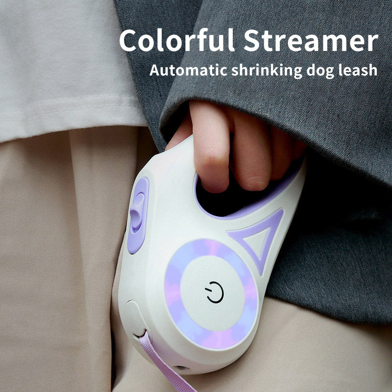 Retractable Dog Leash with Collar — One-Hand Brake & Lock