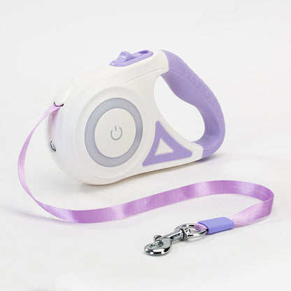 Retractable Dog Leash with Collar — One-Hand Brake & Lock